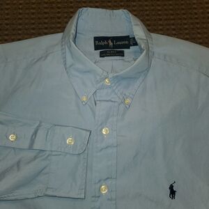 Ralph Lauren Shirt Mens Large Light Blue Blake Oxford Button Down Long Sleeve
